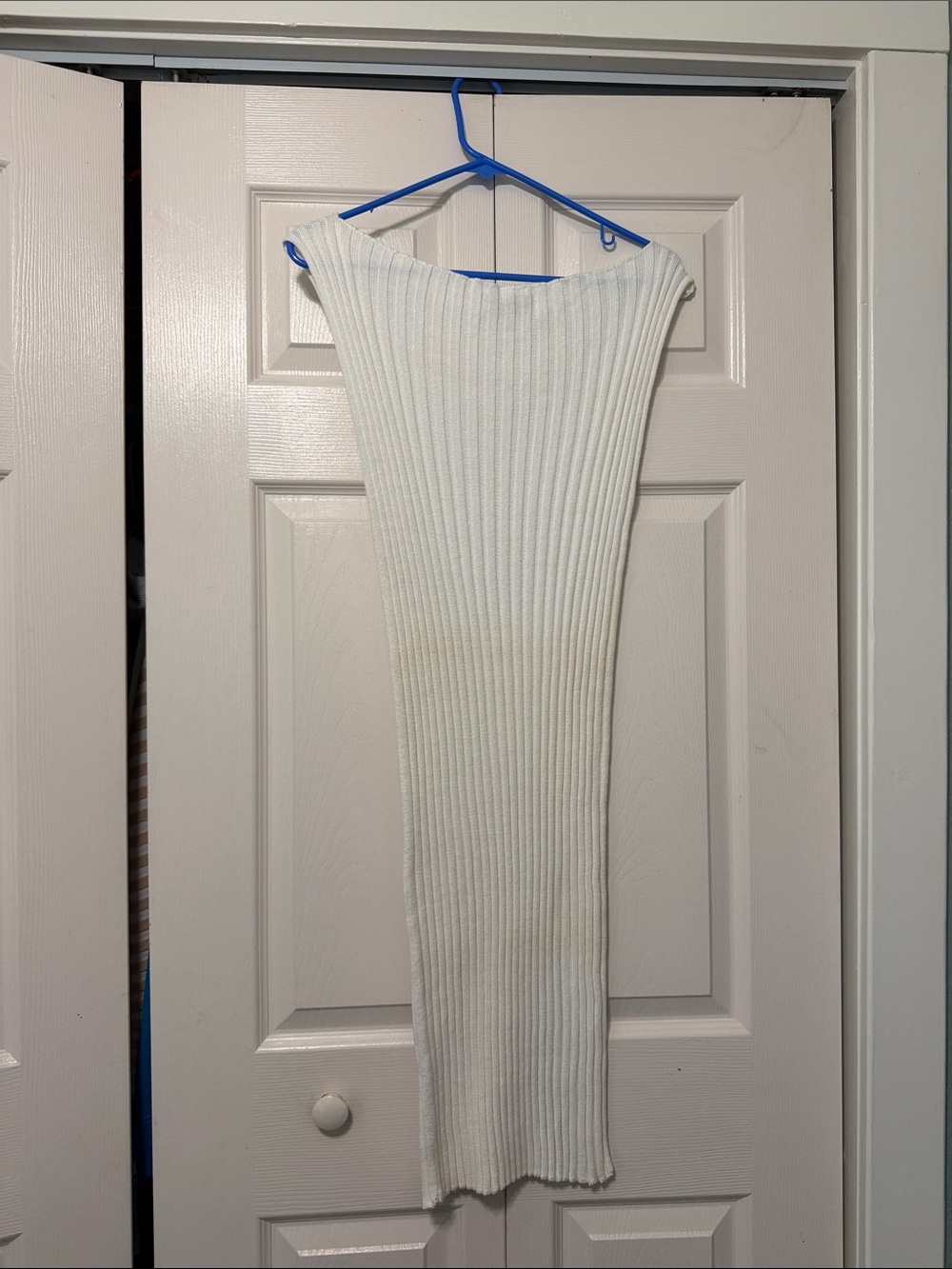 Zoran White Ribbed Dress - Picture 3 of 5
